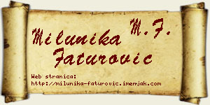 Milunika Faturović vizit kartica